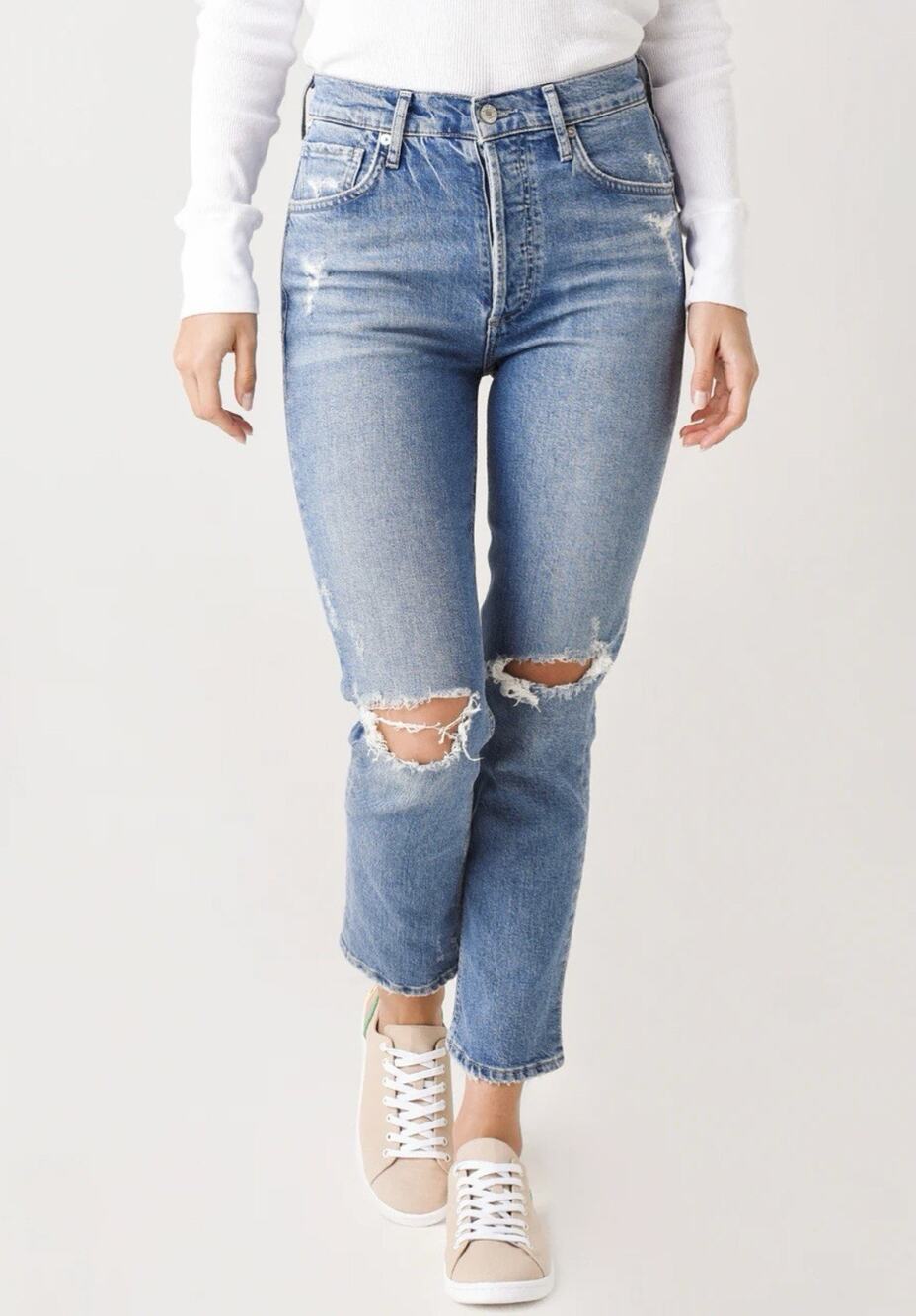 Citizens Of Humanity Charlotte Crop High Rise Straight Size 26 Jeans Button Fly